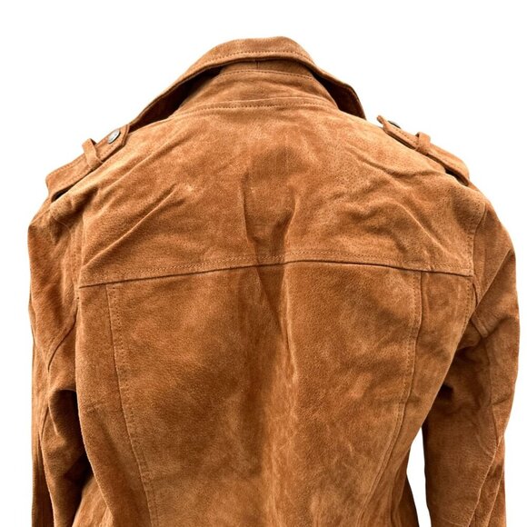 BlankNYC Suede Moto Jacket Alder Brown‎ Adjustable Buckle Zipper Pocket Women S - Picture 15 of 16